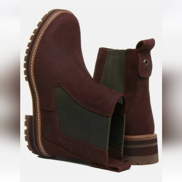 Timberland Courmayeur Valley Pull On Chelsea Wine/Purple Boots Wmn Sz 7 #A2DSQ - Picture 1 of 15